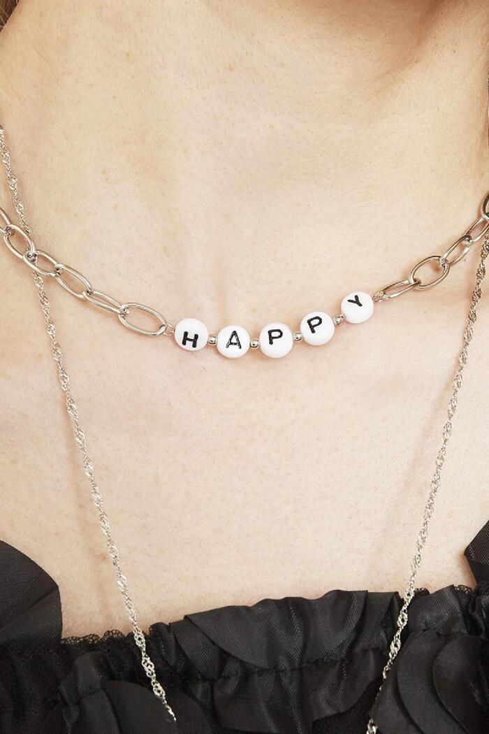 Halskette Beads Happy Silber Edelstahl Bild3